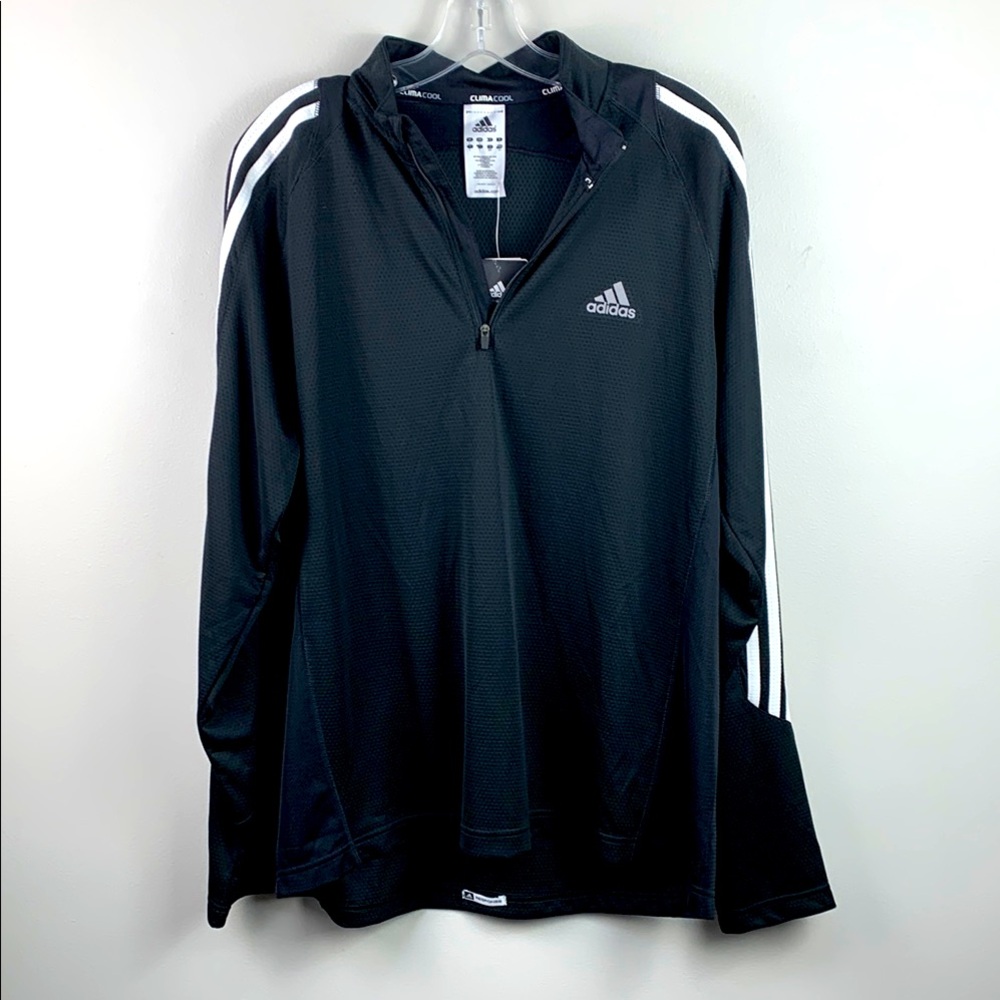Adidas Climacool Running Black and White Quarter-Zip Pullover NEW!
